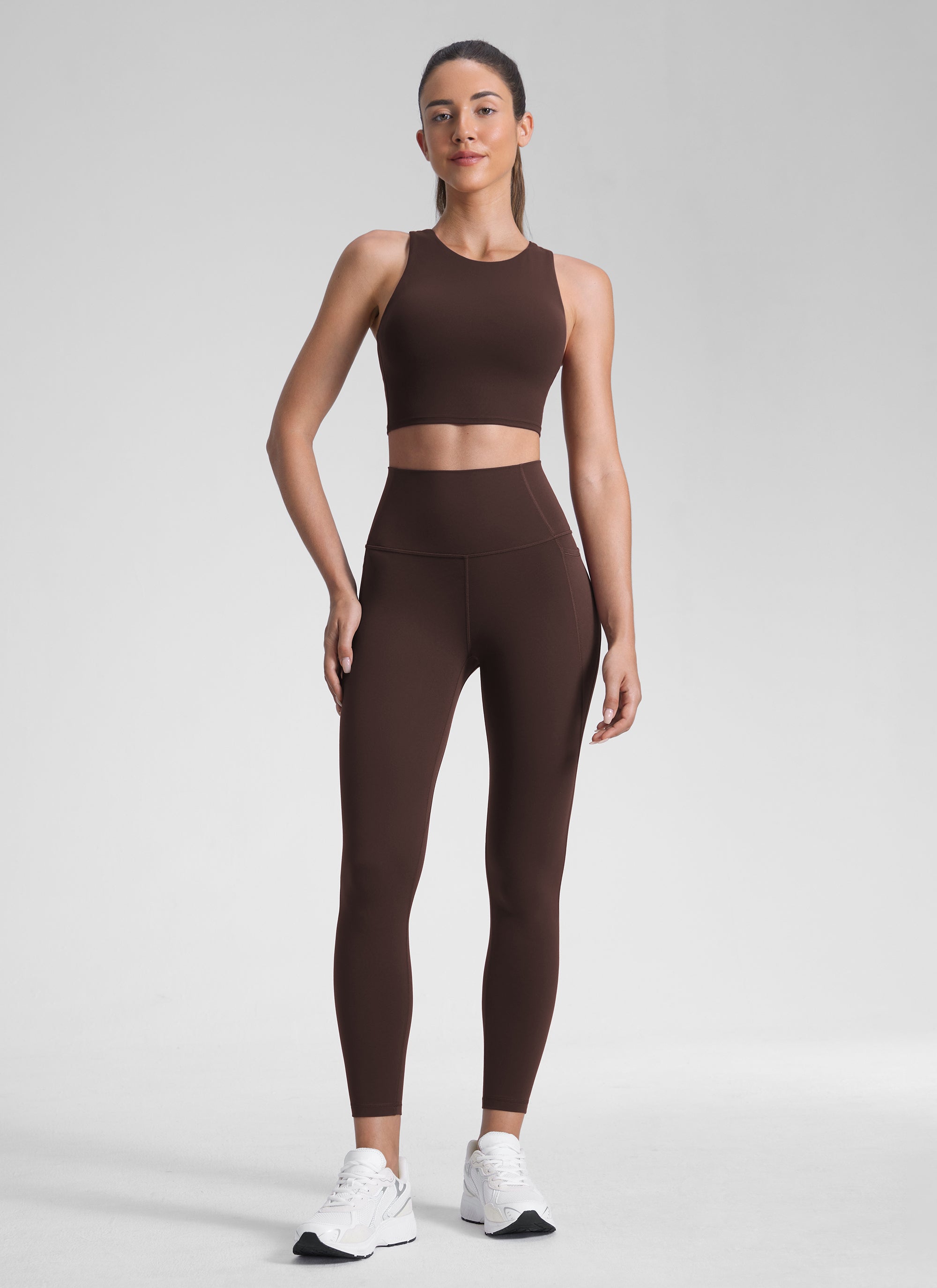 CRZ YOGA Women's Yoga Lounge High Rise Butterluxe Pocket Leggings 25'' Sparkle Blue