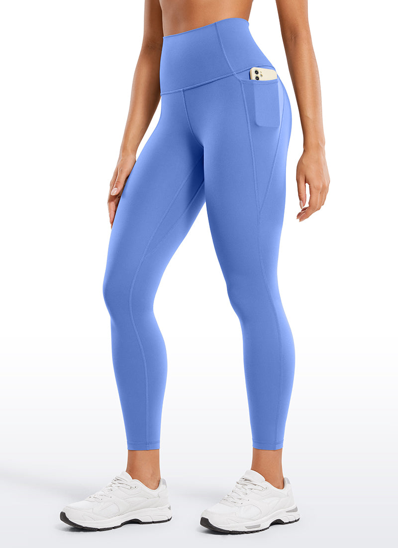 CRZ YOGA Women's Yoga Lounge High Rise Butterluxe Pocket Leggings 25'' Wild Indigo @model_info:Fiona