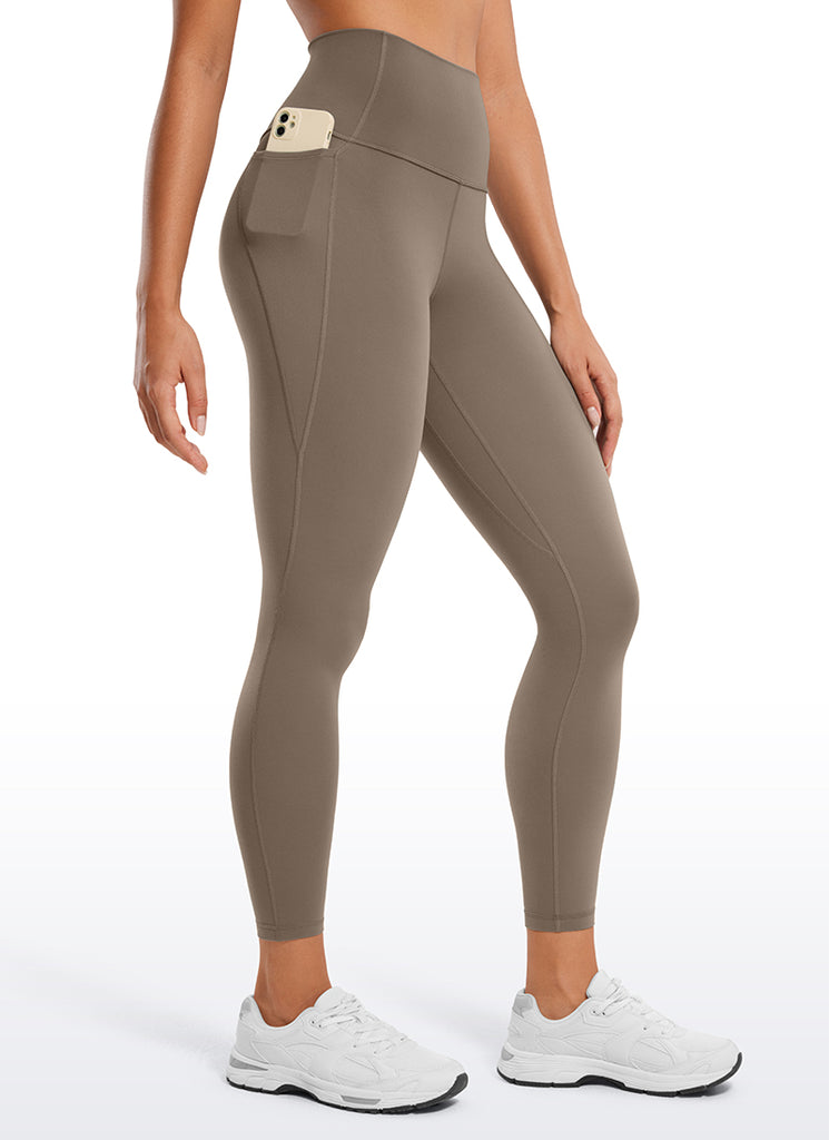 CRZ YOGA Women's Yoga Lounge High Rise Butterluxe Pocket Leggings 25'' Grey Tie Dye Flowers
