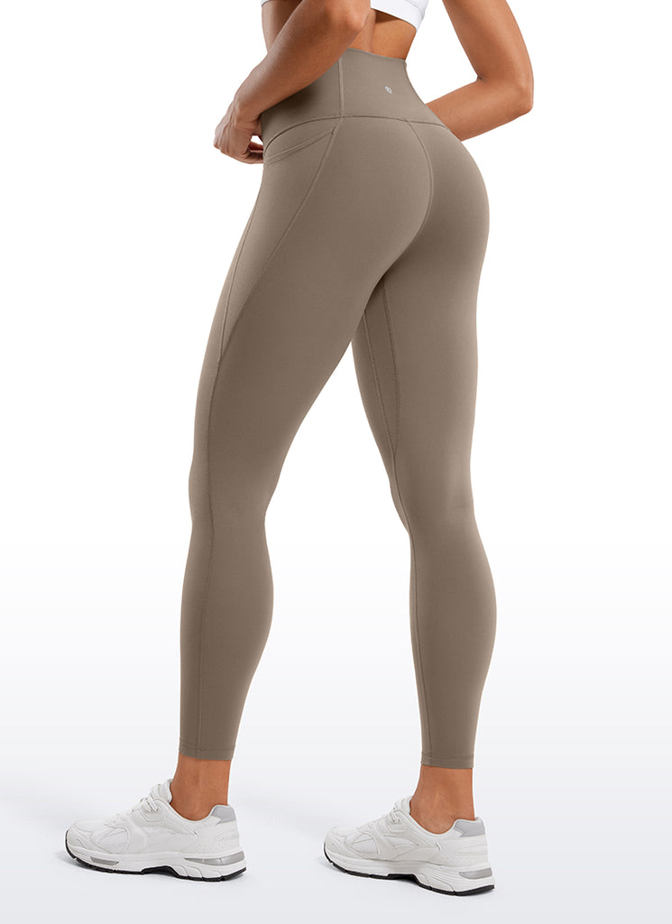 CRZ YOGA Women's Yoga Lounge High Rise Butterluxe Pocket Leggings 25'' Grey Tie Dye Flowers