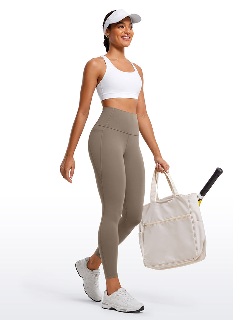 CRZ YOGA Women's Yoga Lounge High Rise Butterluxe Pocket Leggings 25'' Grey Tie Dye Flowers