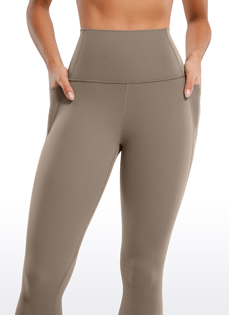 CRZ YOGA Women's Yoga Lounge High Rise Butterluxe Pocket Leggings 25'' Grey Tie Dye Flowers