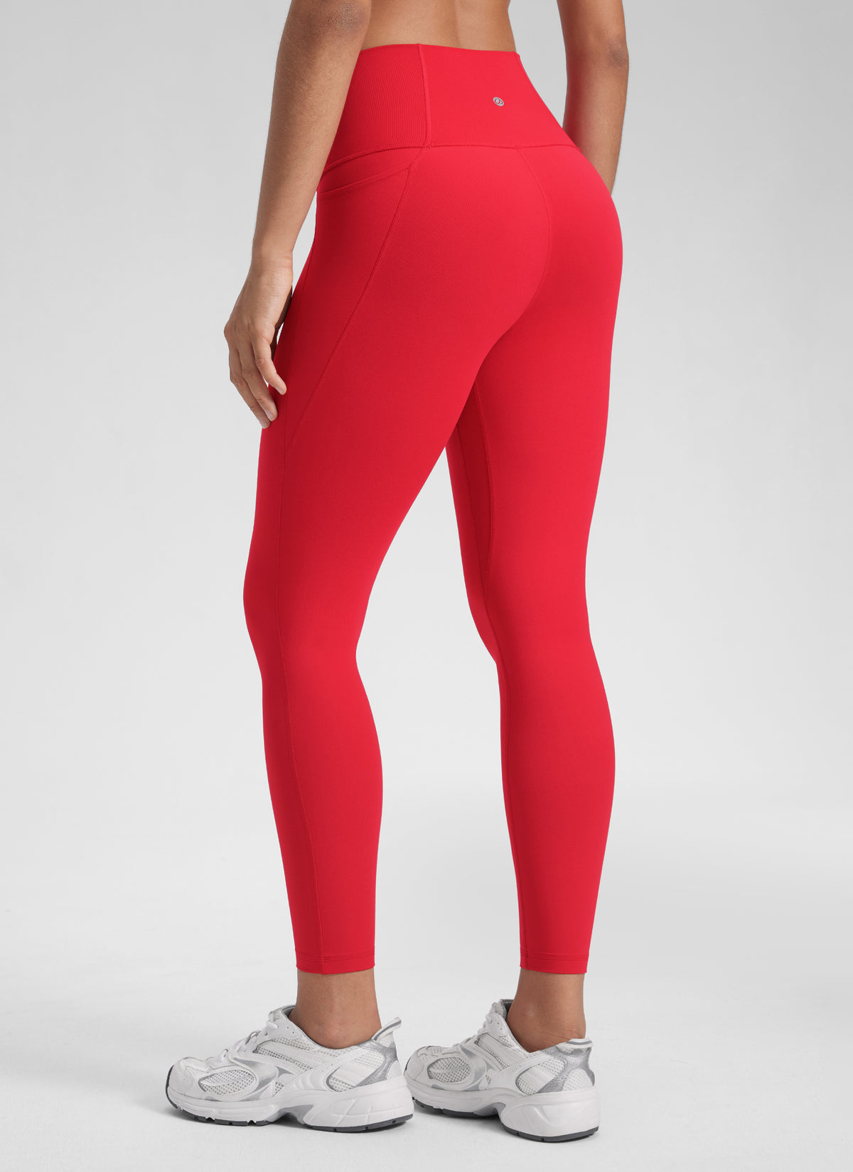 CRZ YOGA Women's Yoga Lounge High Rise Butterluxe Pocket Leggings 25'' Aurora Red @model_info:Winama