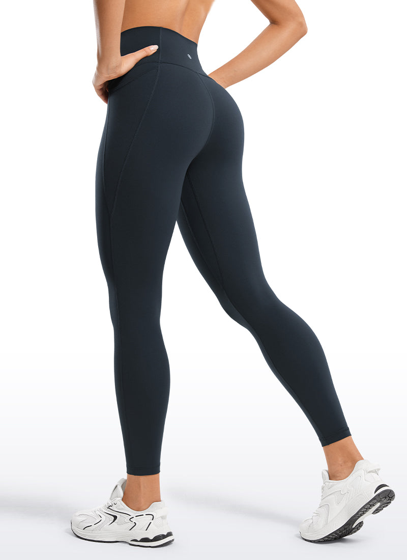 CRZ YOGA Women's Yoga Lounge High Rise Butterluxe Pocket Leggings 25'' True Navy @model_info:F