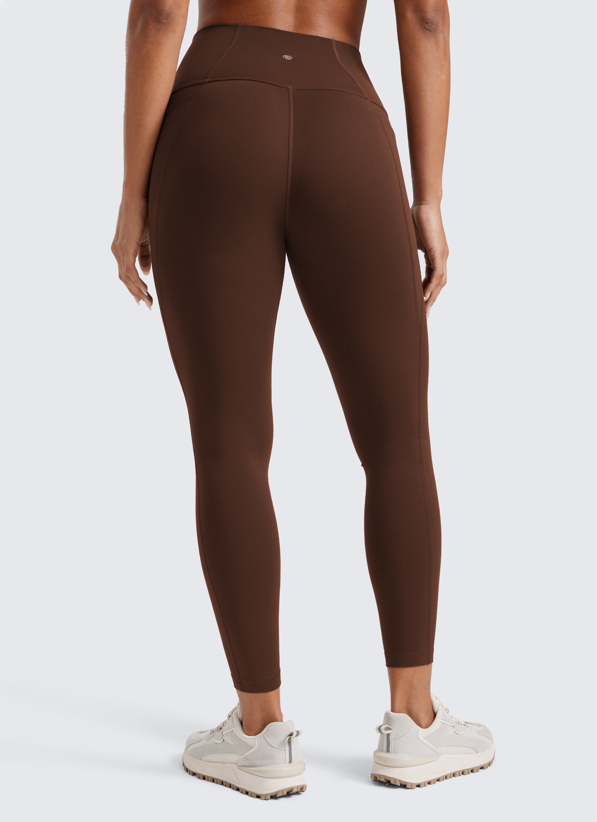 CRZ YOGA Women's Yoga Lounge High Rise Butterluxe Pocket Leggings 25'' Lava Brown @model_info:Crystal