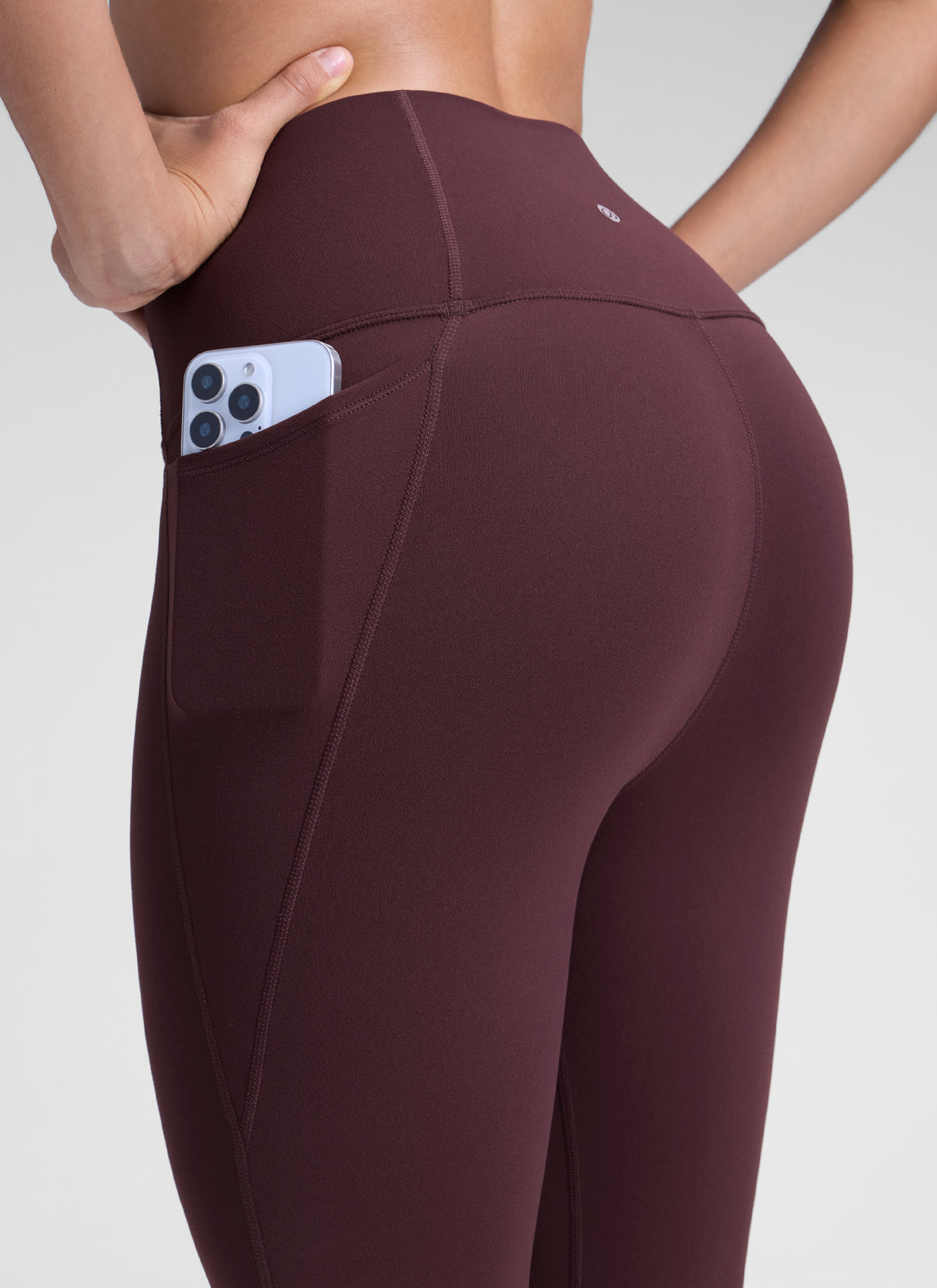 CRZ YOGA Women's Yoga Lounge High Rise Butterluxe Pocket Leggings 25'' Ripe Plum @model_info:D