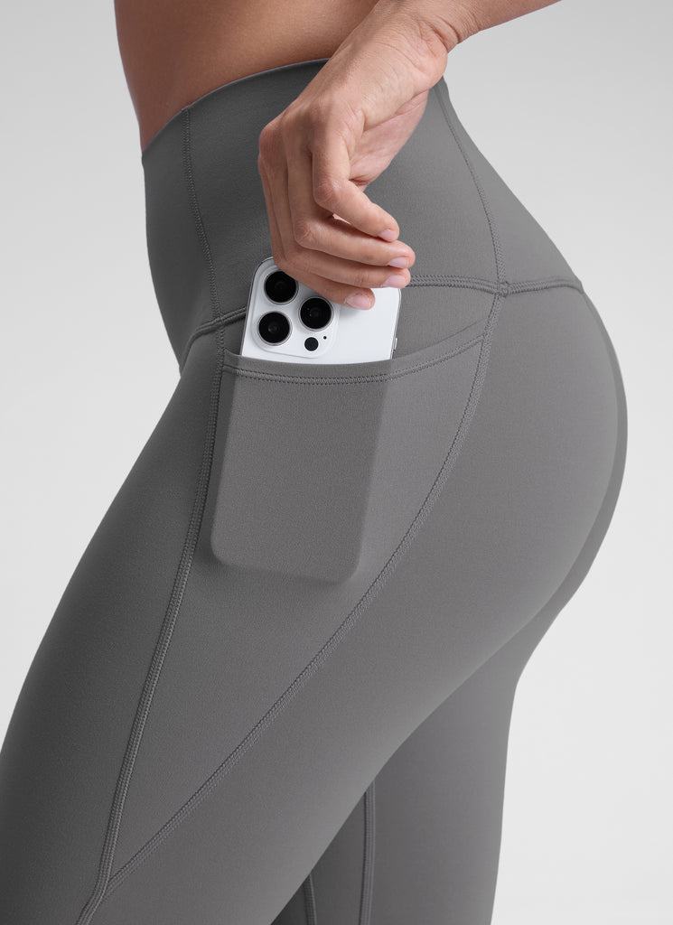 CRZ YOGA Women's Yoga Lounge High Rise Butterluxe Pocket Leggings 25'' Ash Grey