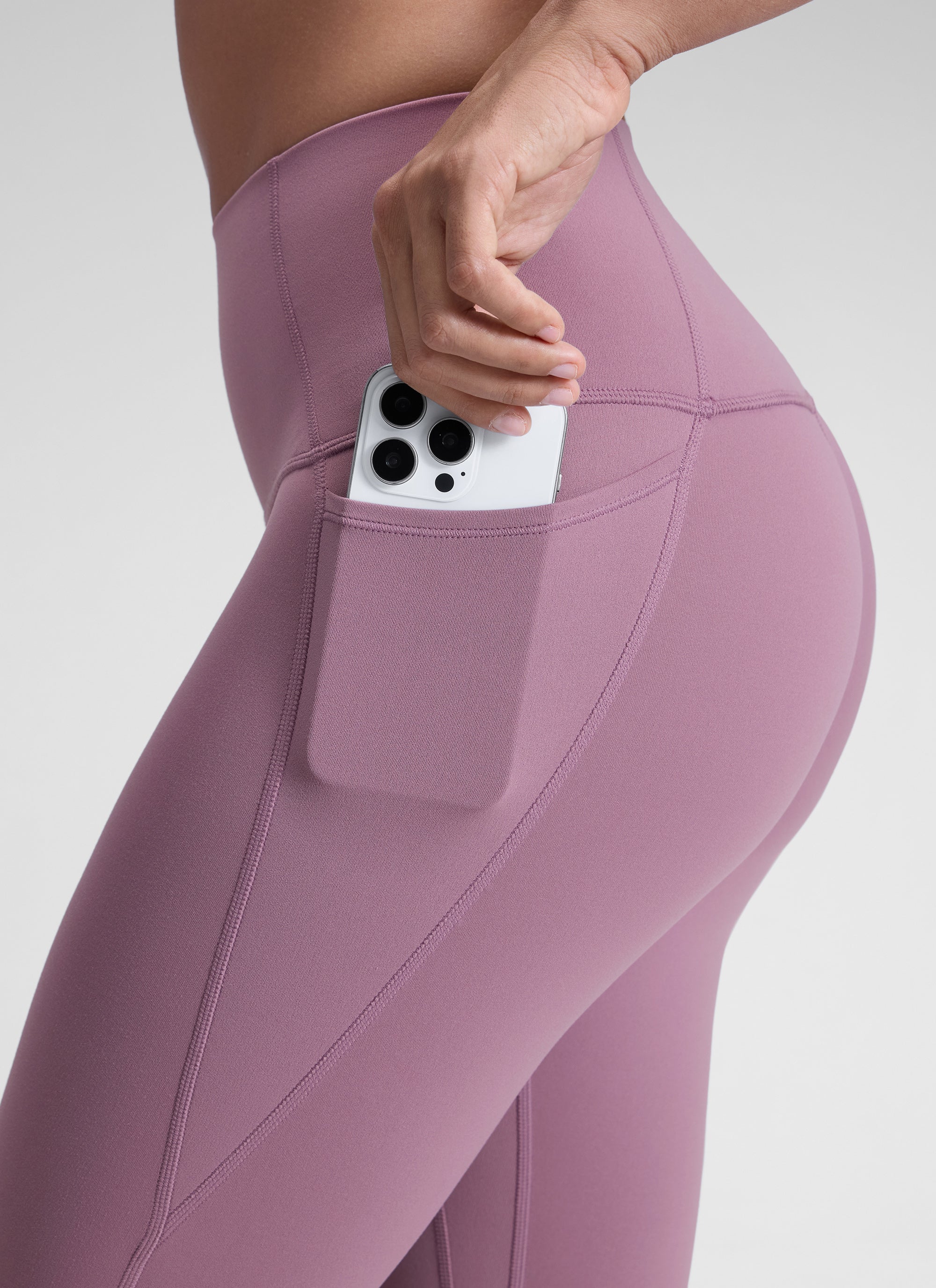 CRZ YOGA Women's Yoga Lounge High Rise Butterluxe Pocket Leggings 25'' Light Lavender