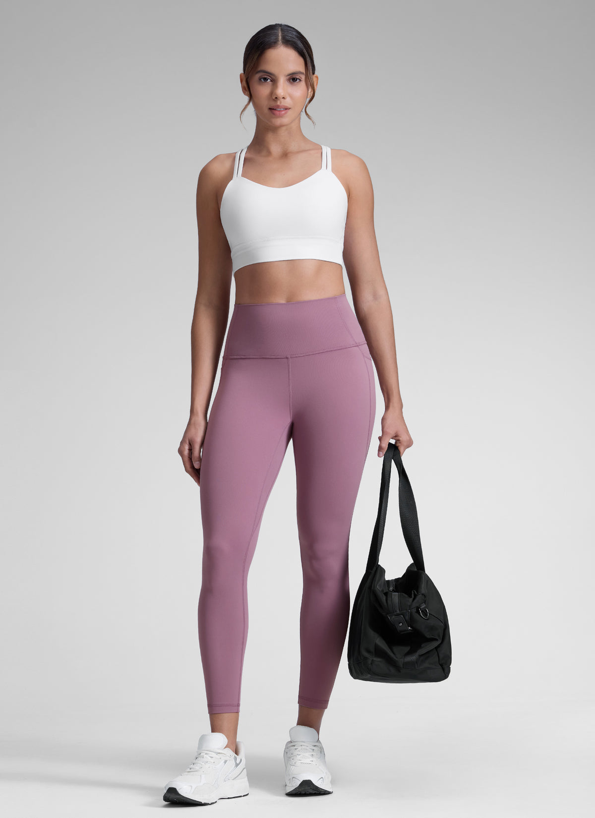 CRZ YOGA Women's Yoga Lounge High Rise Butterluxe Pocket Leggings 25'' Light Lavender @model_info:D