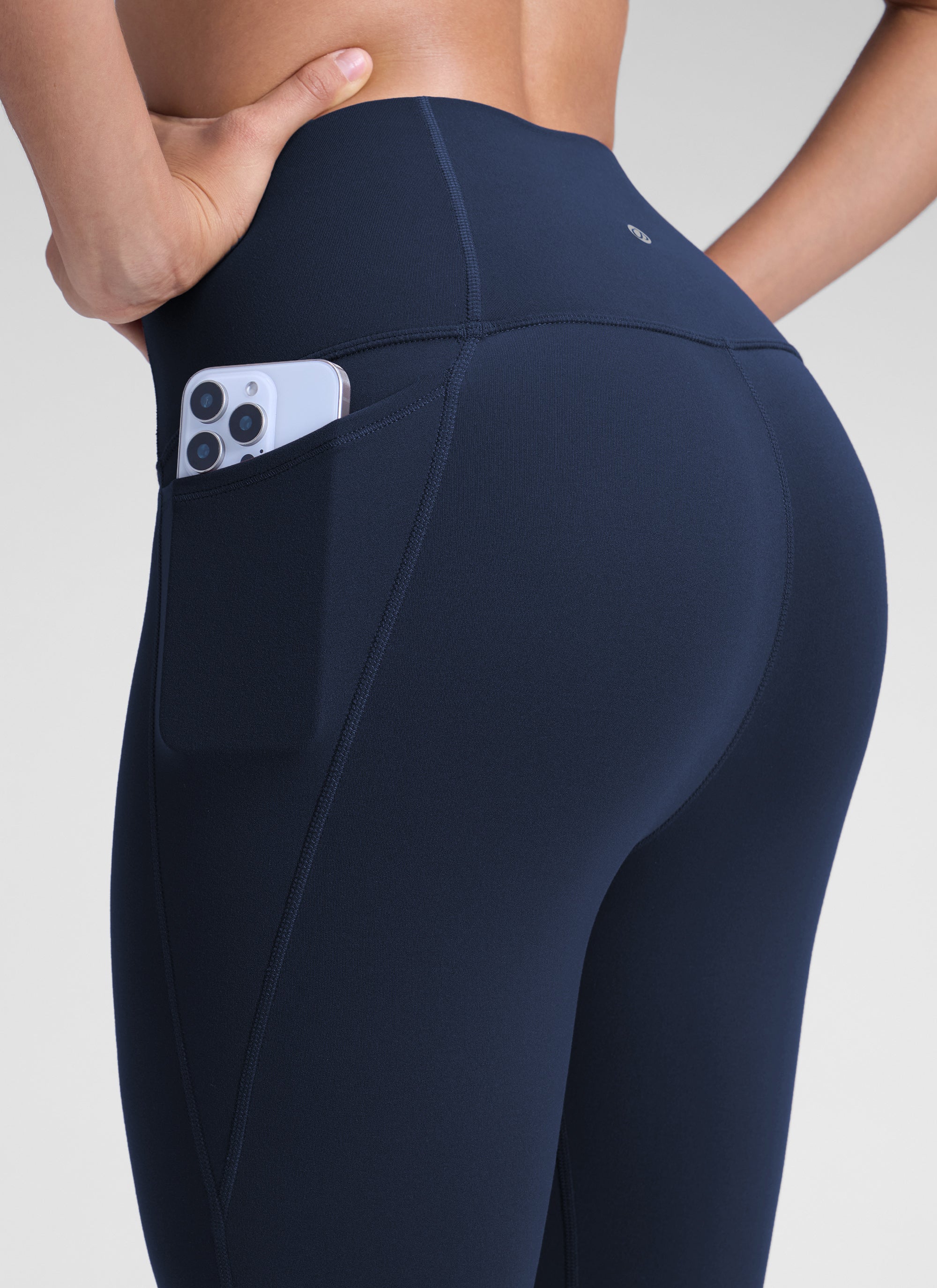 CRZ YOGA Women's Yoga Lounge High Rise Butterluxe Pocket Leggings 25'' Future Navy @model_info:D