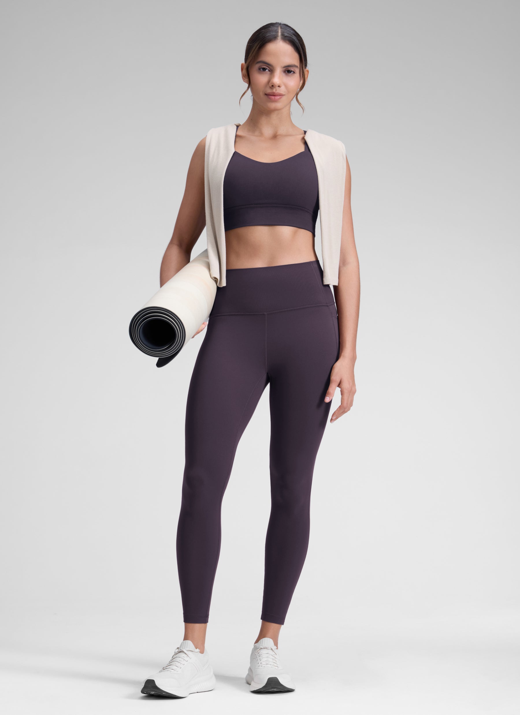 CRZ YOGA Women's Yoga Lounge High Rise Butterluxe Pocket Leggings 25'' Atmosphere Purple
