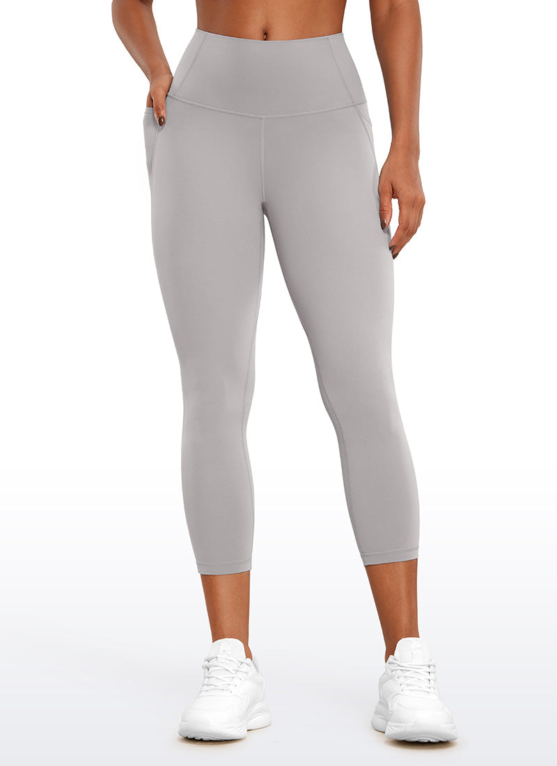 CRZ YOGA Womens Butterluxe High Waist Pockets Capri Leggings 23'' Gull Gray @model_info:Gigi