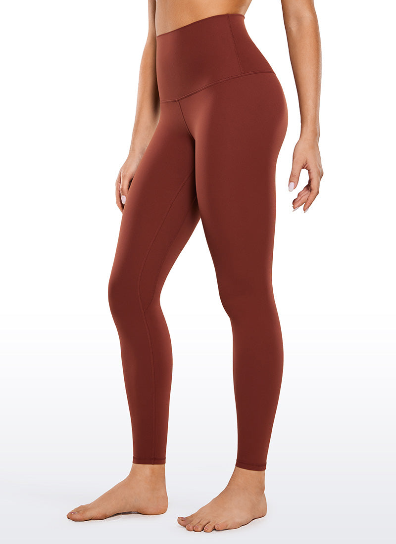 CRZ YOGA Women's Yoga Super High Waist Butterluxe Yoga Leggings 28'' Jujube Brown @model_info:Cesilia