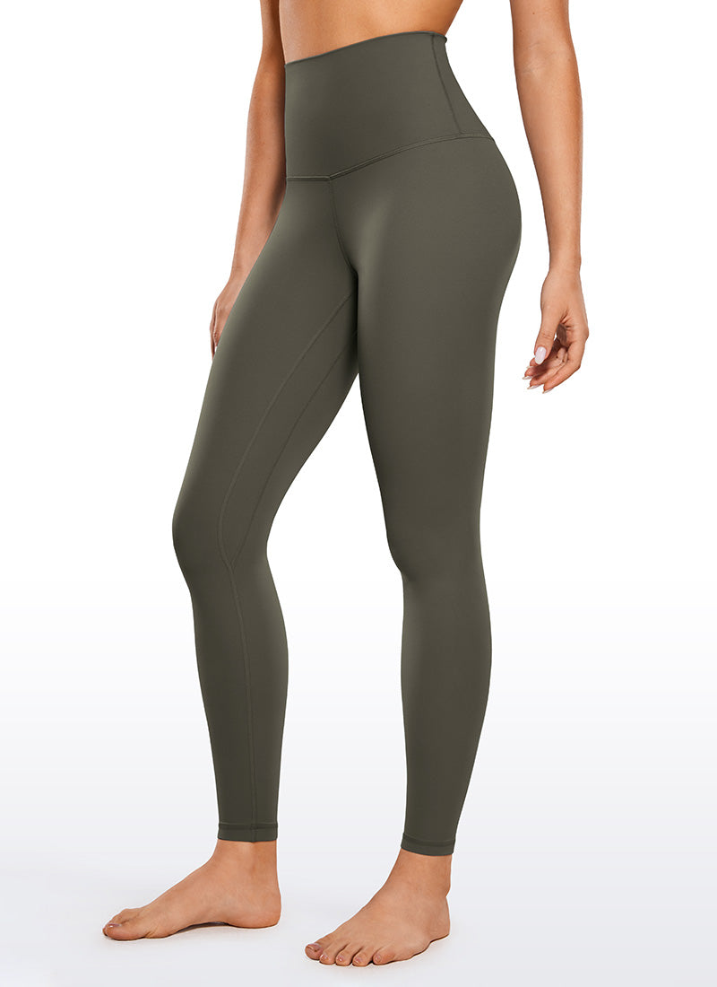 CRZ YOGA Women's Yoga Super High Waist Butterluxe Yoga Leggings 28'' Light Army Green @model_info:Cesilia