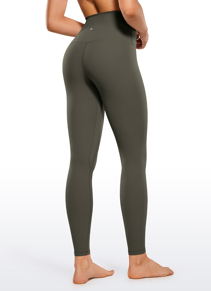 CRZ YOGA Women's Yoga Super High Waist Butterluxe Yoga Leggings 28'' Light Army Green @model_info:Cesilia