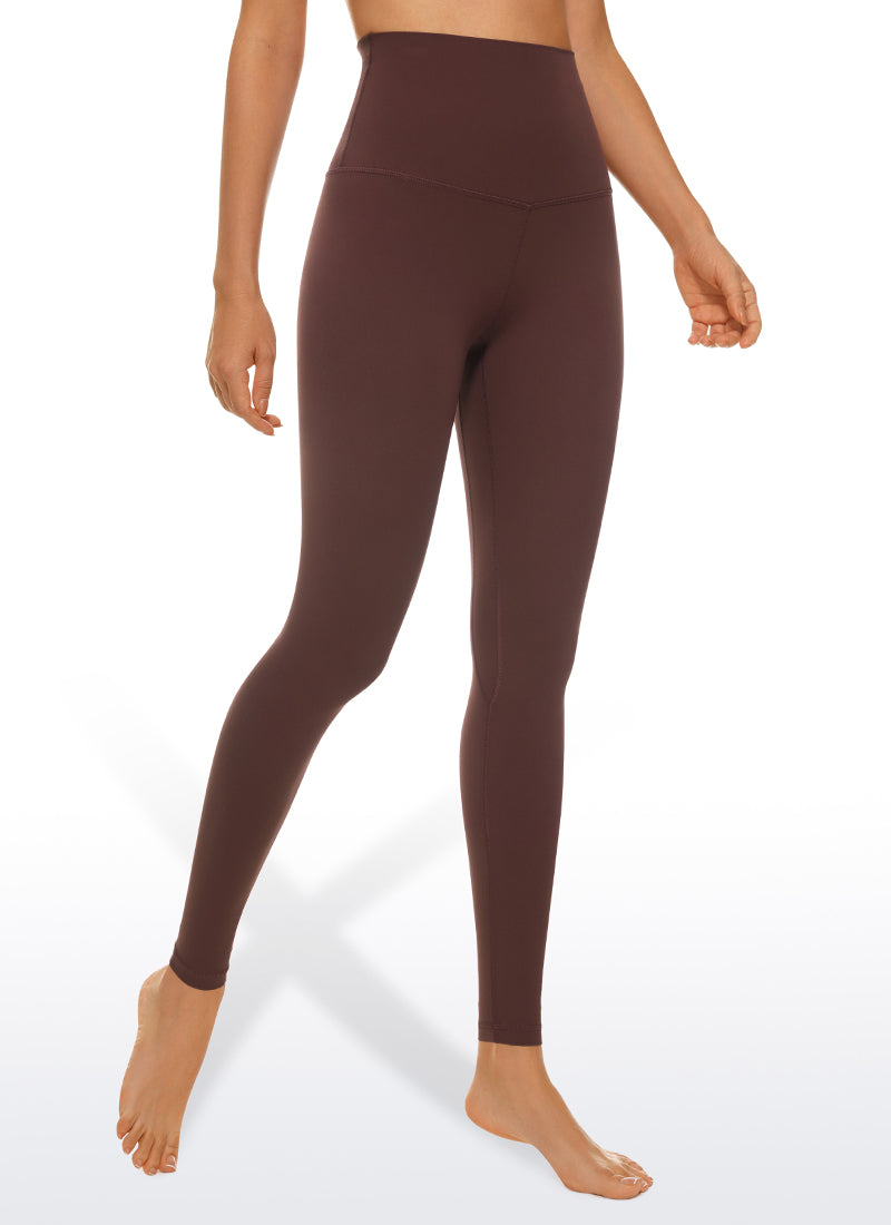 CRZ YOGA Women's Yoga Super High Waist Butterluxe Yoga Leggings 28'' Taupe