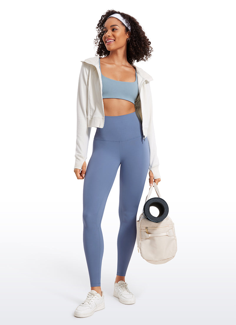 CRZ YOGA Women's Yoga Super High Waist Butterluxe Yoga Leggings 28'' Oasis Blue @model_info:Fiona