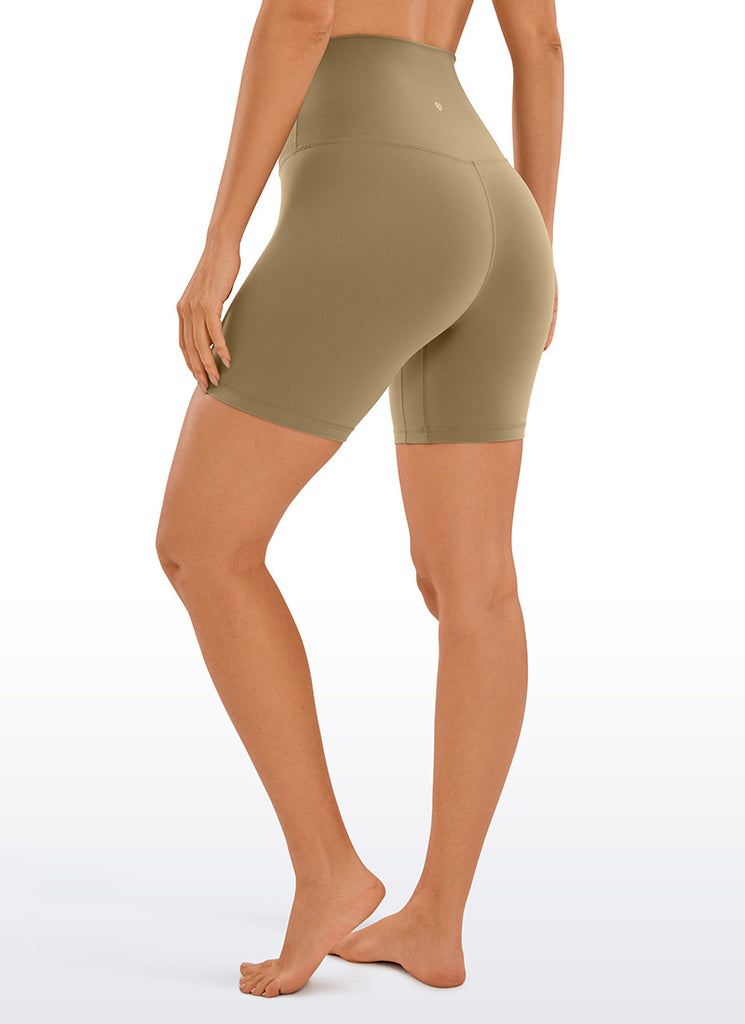 CRZ YOGA Women's Yoga Super High Waist Butterluxe Shorts 6'' Soul Brown