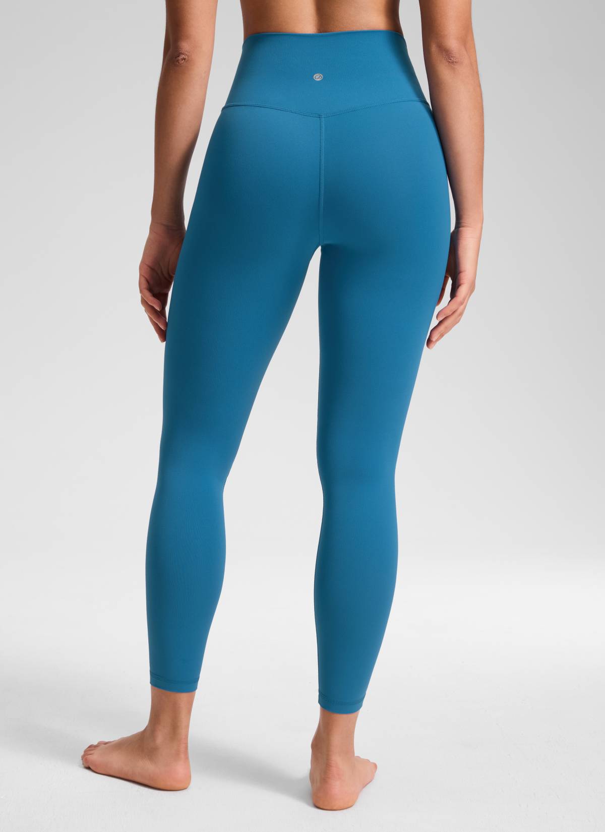 CRZ YOGA Women's High Rise Butterluxe Yoga Leggings 25'' V Cross Waist Super-sonic Blue @model_info:Fiona