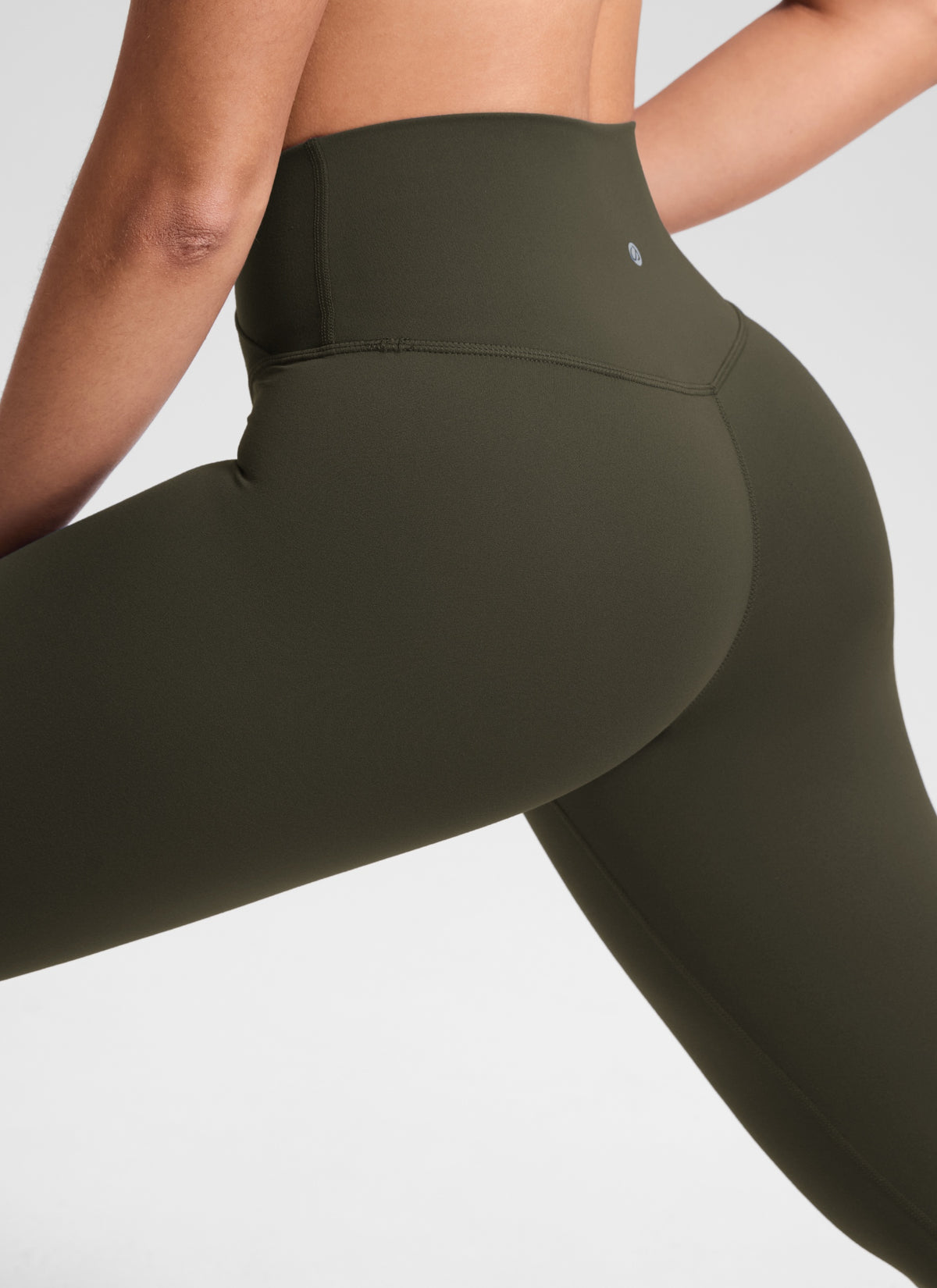 CRZ YOGA Women's High Rise Butterluxe Yoga Leggings 28'' V Cross Waist Olive Green