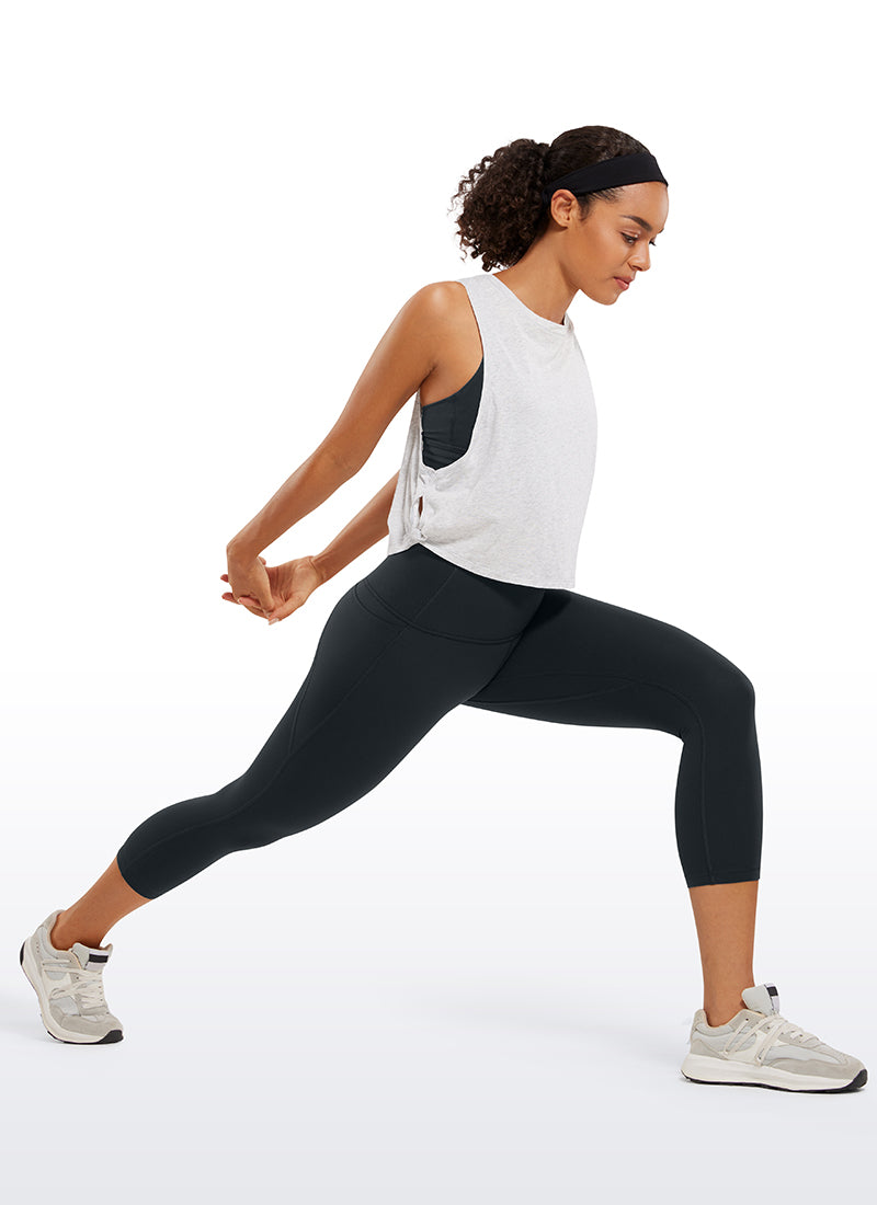 CRZ YOGA Women's Yoga High Rise Butterluxe Capri with Pockets 21'' Melanite