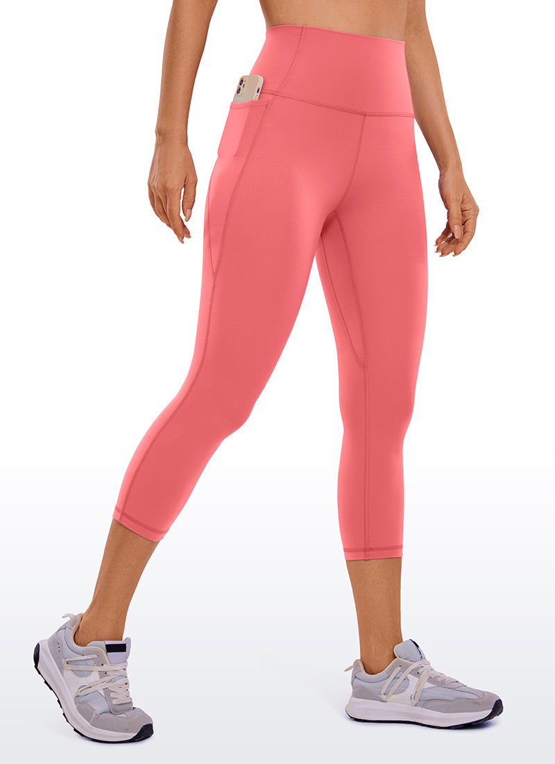 CRZ YOGA Women's Yoga High Rise Butterluxe Capri with Pockets 21'' Raspberry Sorbet @model_info:Deni