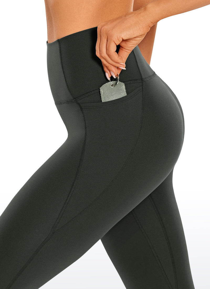 CRZ YOGA Women's Yoga High Rise Butterluxe Capri with Pockets 21'' Grey Olive @model_info:NEW3