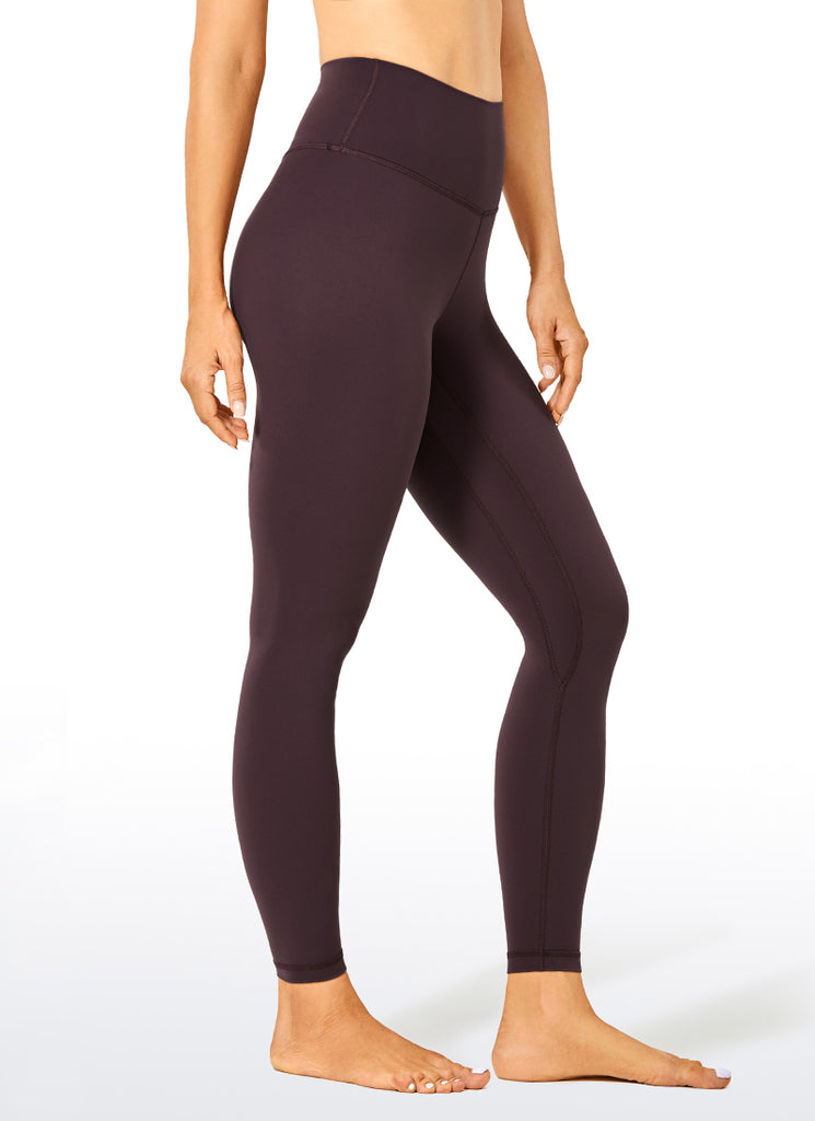 CRZ YOGA Women's Yoga Train High Rise Brushed Nakedfeel Leggings 25'' Hot Fudge Brown