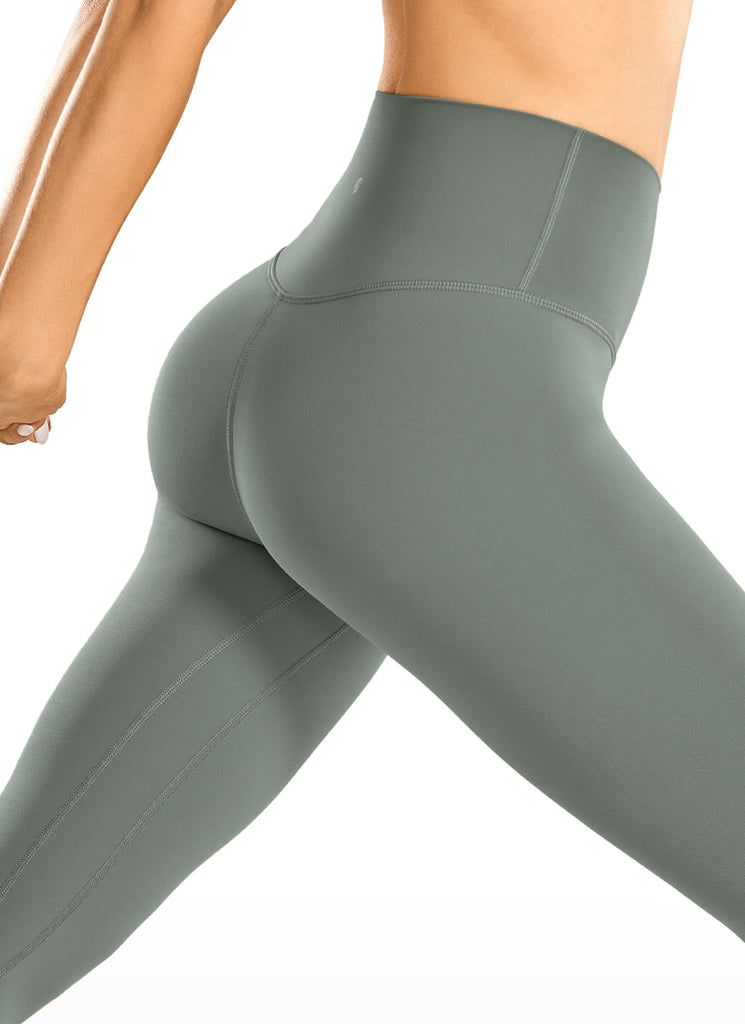 CRZ YOGA Women's Yoga High Rise Brushed Nakedfeel Leggings 28'' Grey Sage