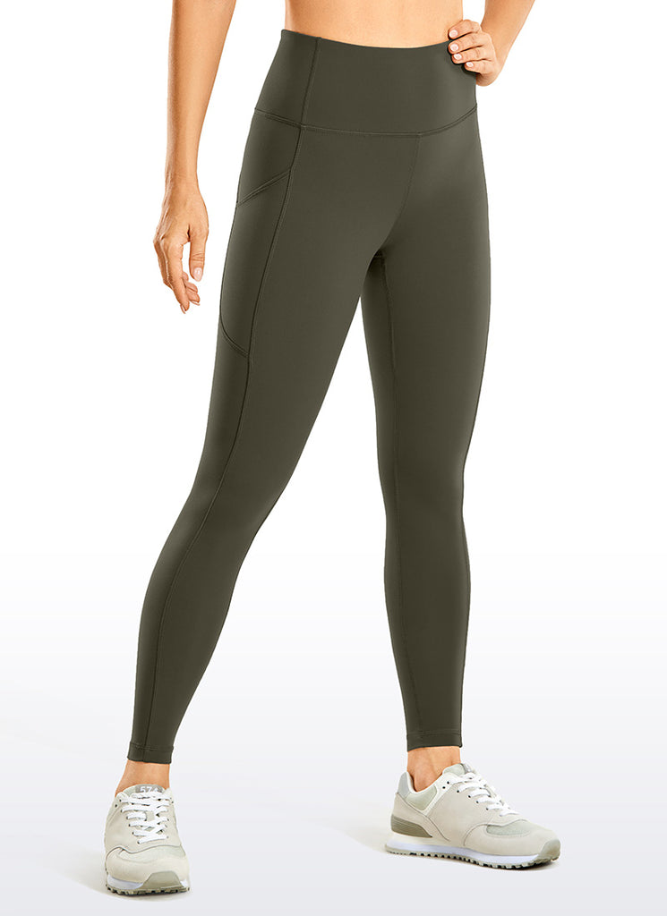 CRZ YOGA Women's Train High Rise Brushed Nakedfeel Pocket Legging 25'' Black