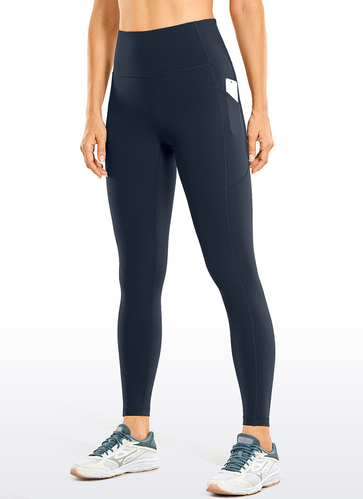 CRZ YOGA Women's Train High Rise Brushed Nakedfeel Pocket Legging 25'' Black