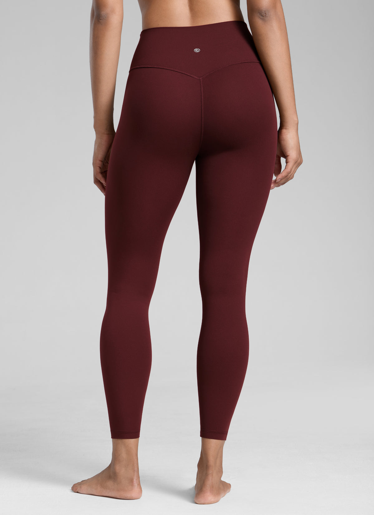 CRZ YOGA Women's Workout High Rise Butterlift Yoga Leggings 25'' Red Merlot @model_info:Barbara