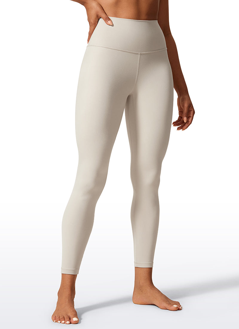 CRZ YOGA Women's Workout High Rise Butterlift Yoga Leggings 25'' Mojave Tan @model_info:Amanda