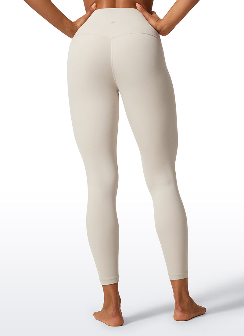 CRZ YOGA Women's Workout High Rise Butterlift Yoga Leggings 25'' Mojave Tan @model_info:Amanda