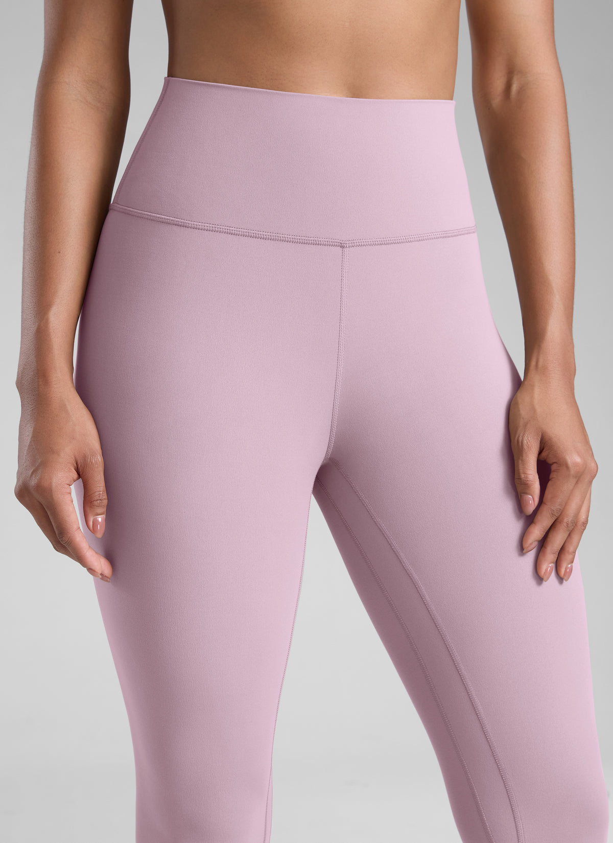 CRZ YOGA Women's Workout High Rise Butterlift Yoga Leggings 25'' Pink Lilac @model_info:Barbara