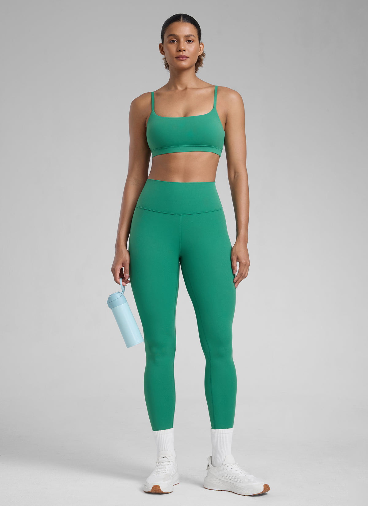 CRZ YOGA Women's Workout High Rise Butterlift Yoga Leggings 25'' Cascadia Green