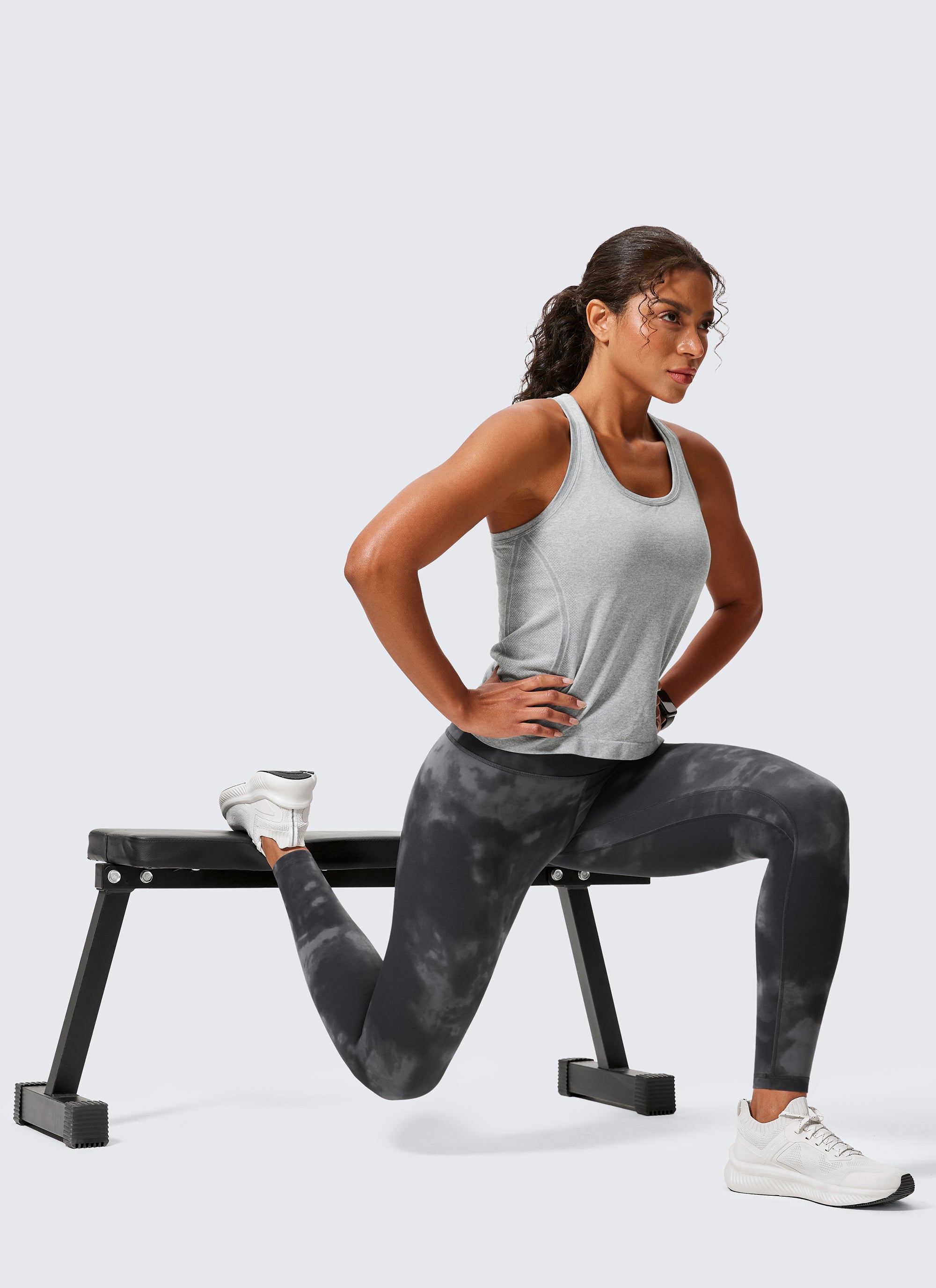 CRZ YOGA Women's Workout High Rise Butterlift Yoga Leggings 28'' Mysterious Grey