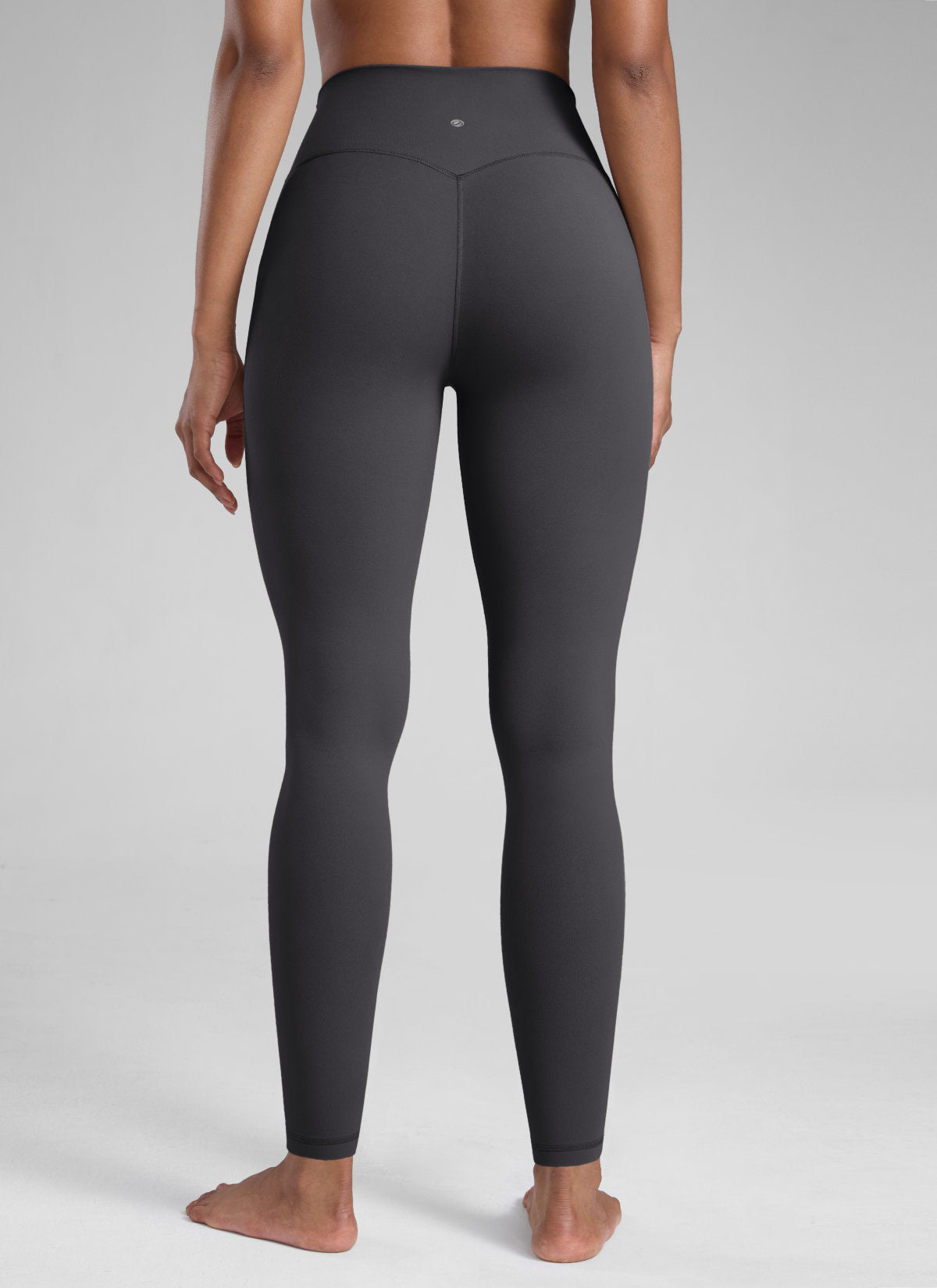 CRZ YOGA Women's Workout High Rise Butterlift Yoga Leggings 28'' Mysterious Grey @model_info:Barbara