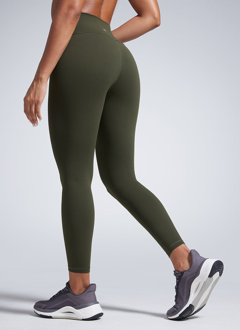 CRZ YOGA Women's Workout High Rise Butterbreeze Training Leggings 25'' Olive Green