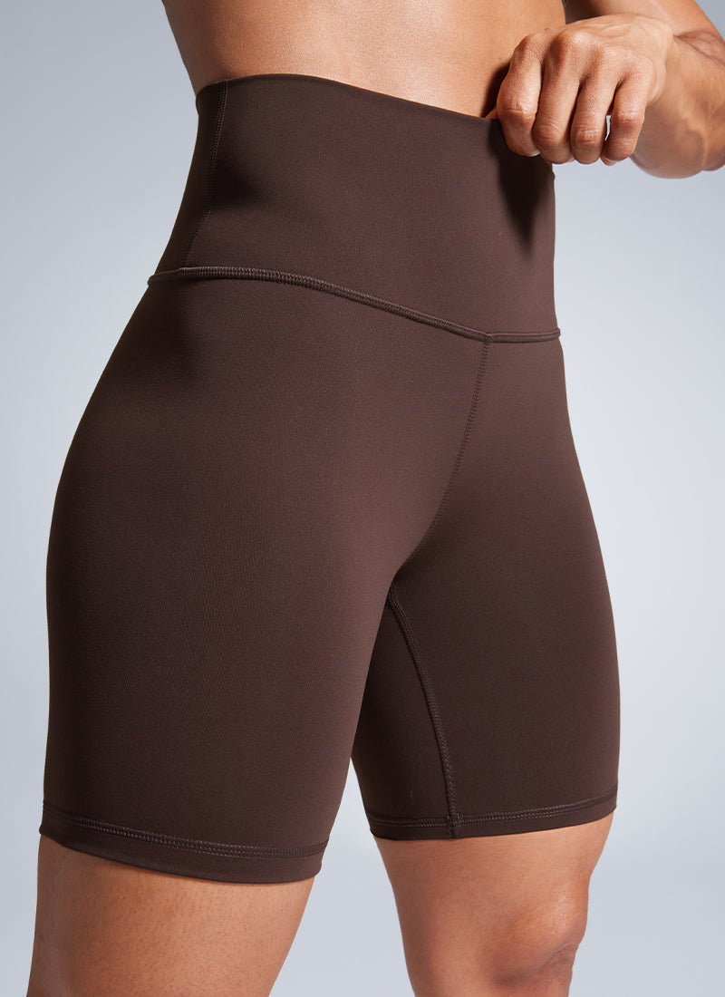 CRZ YOGA Women's Workout High Rise Biker Shorts Butterbreeze Shorts 6'' Black