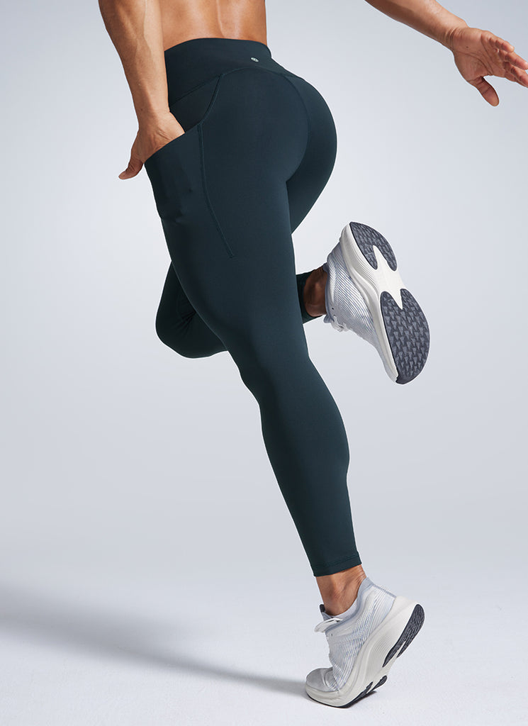 CRZ YOGA Women's Workout High Rise Training Leggings with Pockets 25'' True Navy