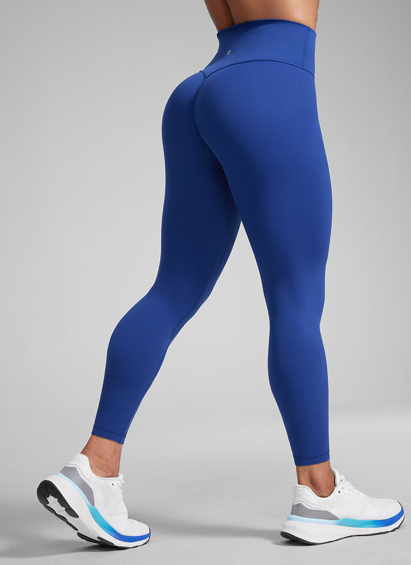 CRZ YOGA Women Butterlift High Rise Scrunch Butt Legging No Front Seam Waves Blue