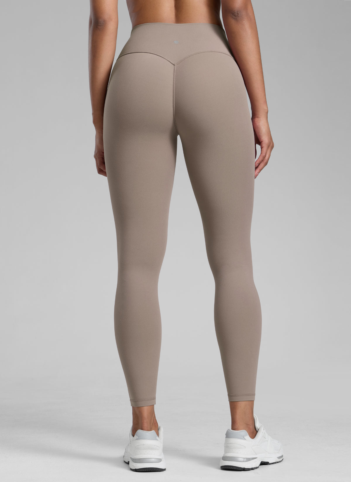 CRZ YOGA Women Butterlift High Rise Scrunch Butt Legging No Front Seam Creamy Latte @model_info:Barbara