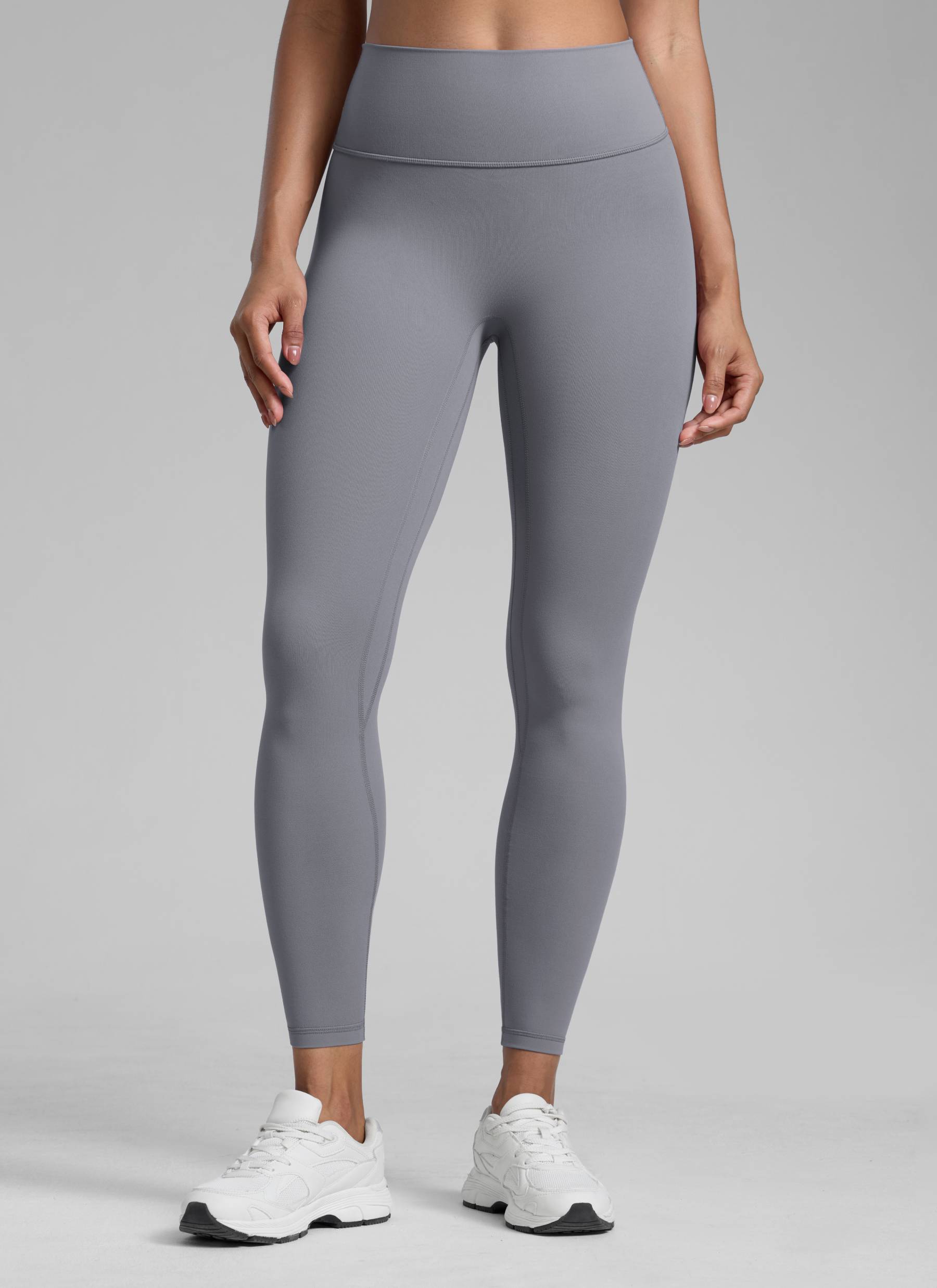 CRZ YOGA Women Butterlift High Rise Scrunch Butt Legging No Front Seam Solar Grey @model_info:Barbara