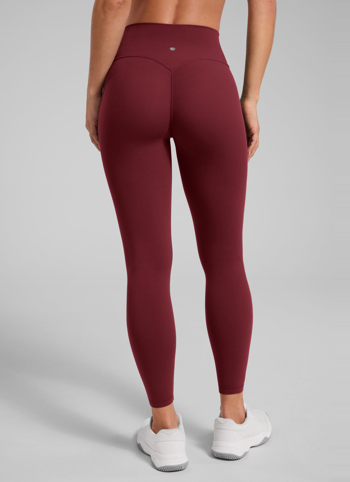 CRZ YOGA Women Butterlift High Rise Scrunch Butt Legging No Front Seam Burgundy Bay @model_info:S2