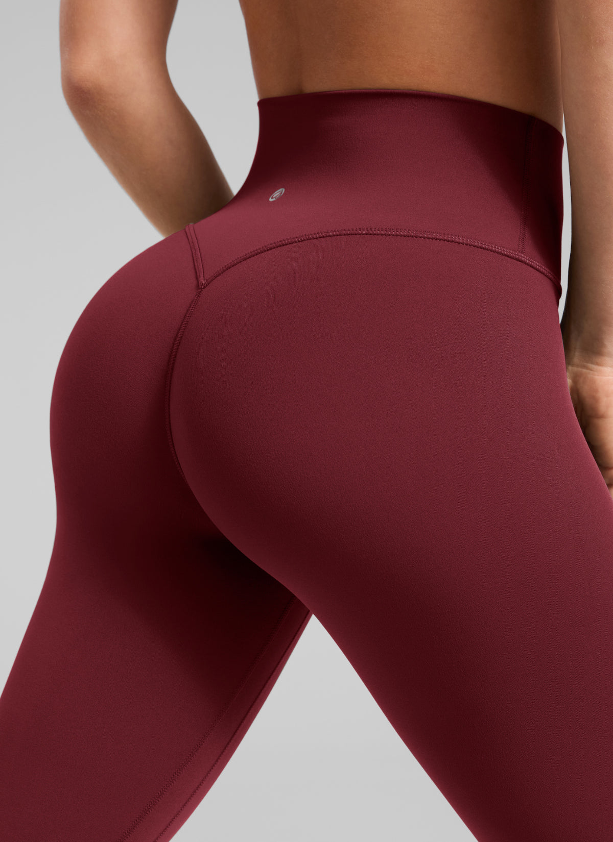 CRZ YOGA Women Butterlift High Rise Scrunch Butt Legging No Front Seam Burgundy Bay @model_info:S3