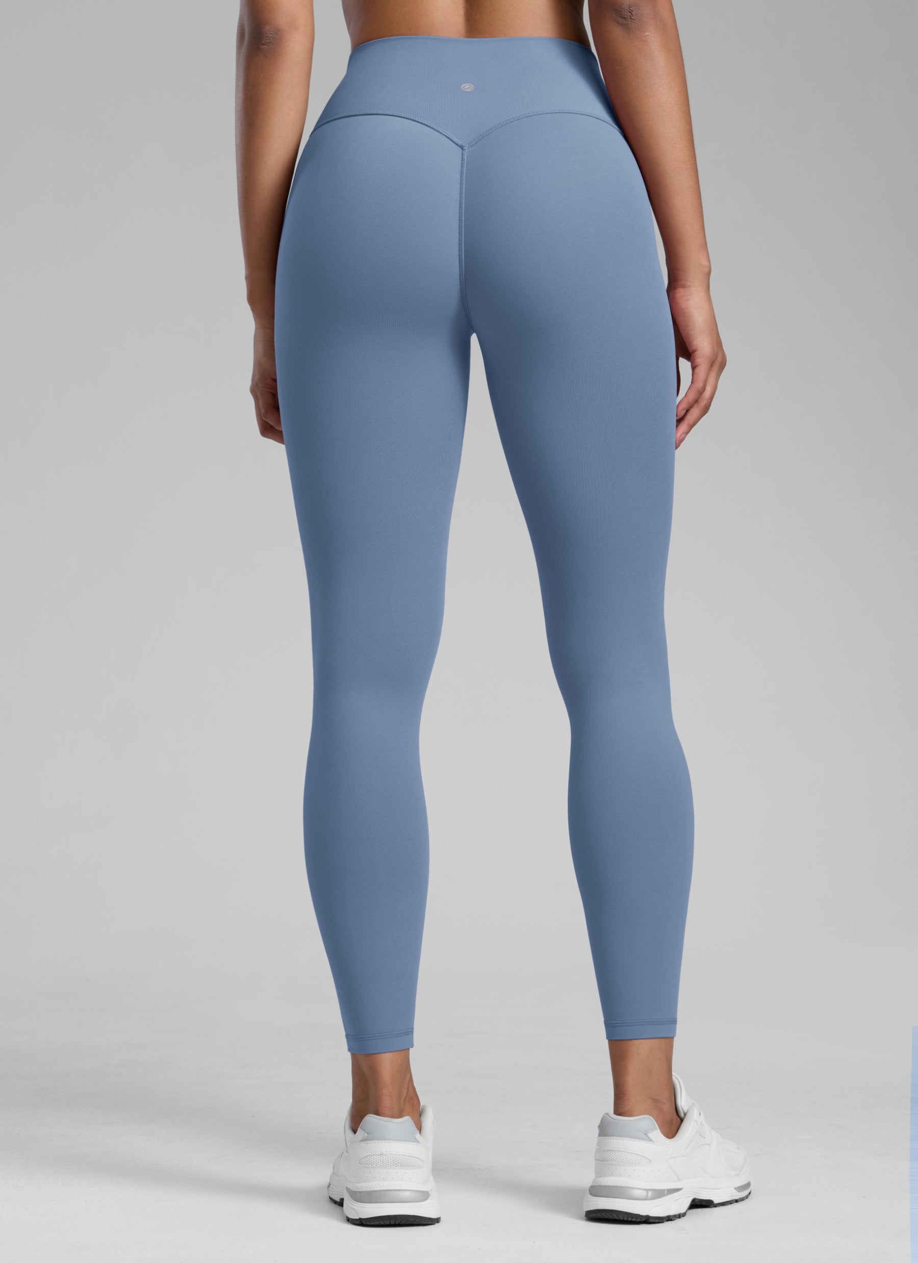 CRZ YOGA Women Butterlift High Rise Scrunch Butt Legging No Front Seam Washed Denim @model_info:S2
