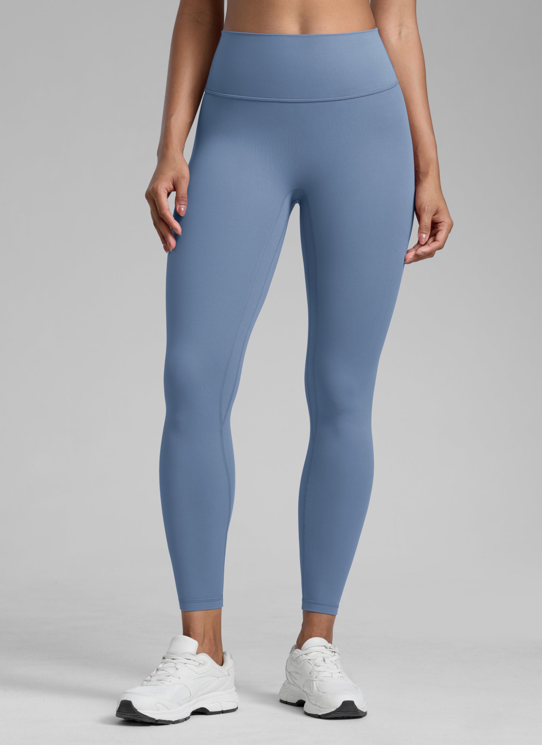 CRZ YOGA Women Butterlift High Rise Scrunch Butt Legging No Front Seam Washed Denim @model_info:S2
