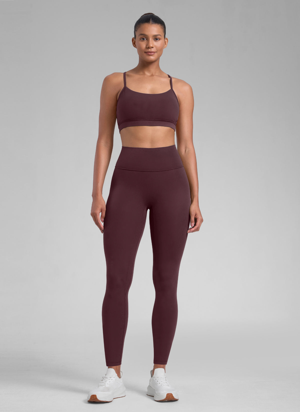 CRZ YOGA Women's Secretsculpt™ Workout No Front Seam Legging 28'' Ripe Plum @model_info:Barbara