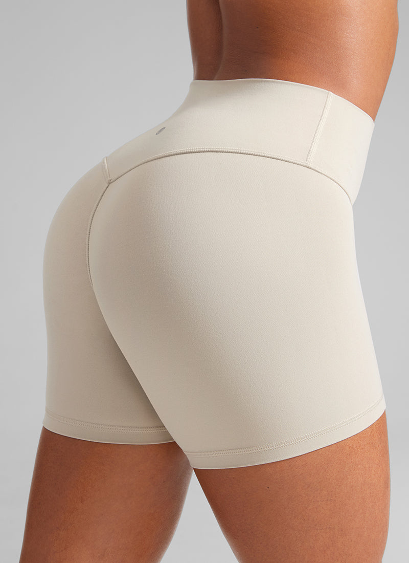 CRZ YOGA Womens Butterlift Scrunch Butt Atheletic Workout Biker Shorts Mojave Tan